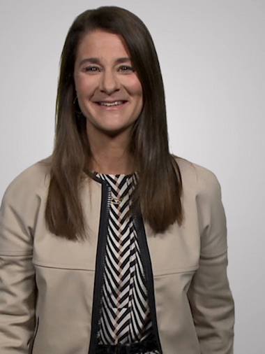 Melinda Gates marching