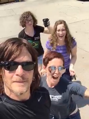 Norman Reedus marching